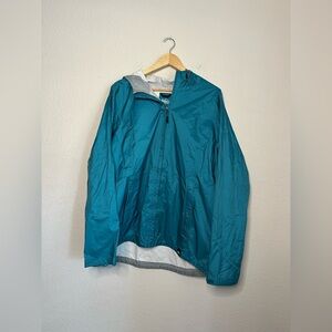 REI Teal Hooded Windbreaker Jacket Size XL